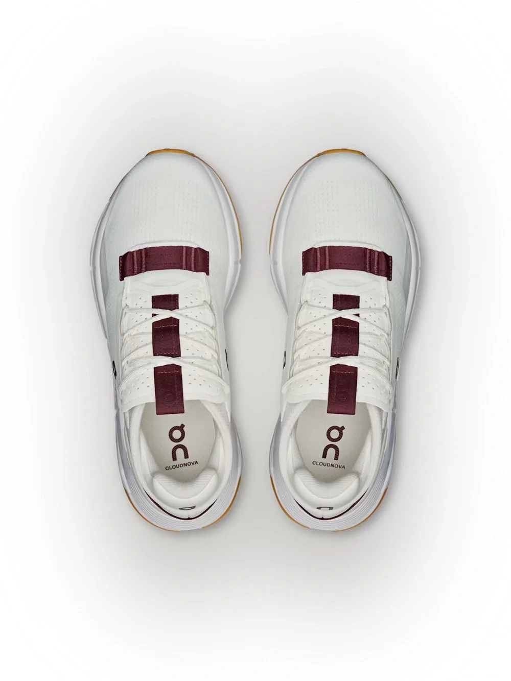 Cloudnova 2 Running Women’s Sneakers in White with Maroon & Gum